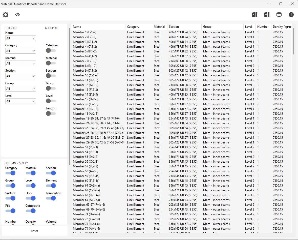 The Statistics toolbar | MasterSeries Help