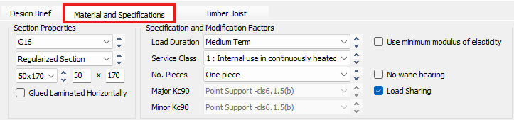 Standalone Timber Joist Design (EN1995) | MasterSeries Help