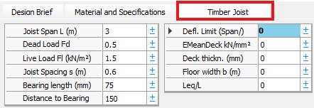 Standalone Timber Joist Design (EN1995) | MasterSeries Help