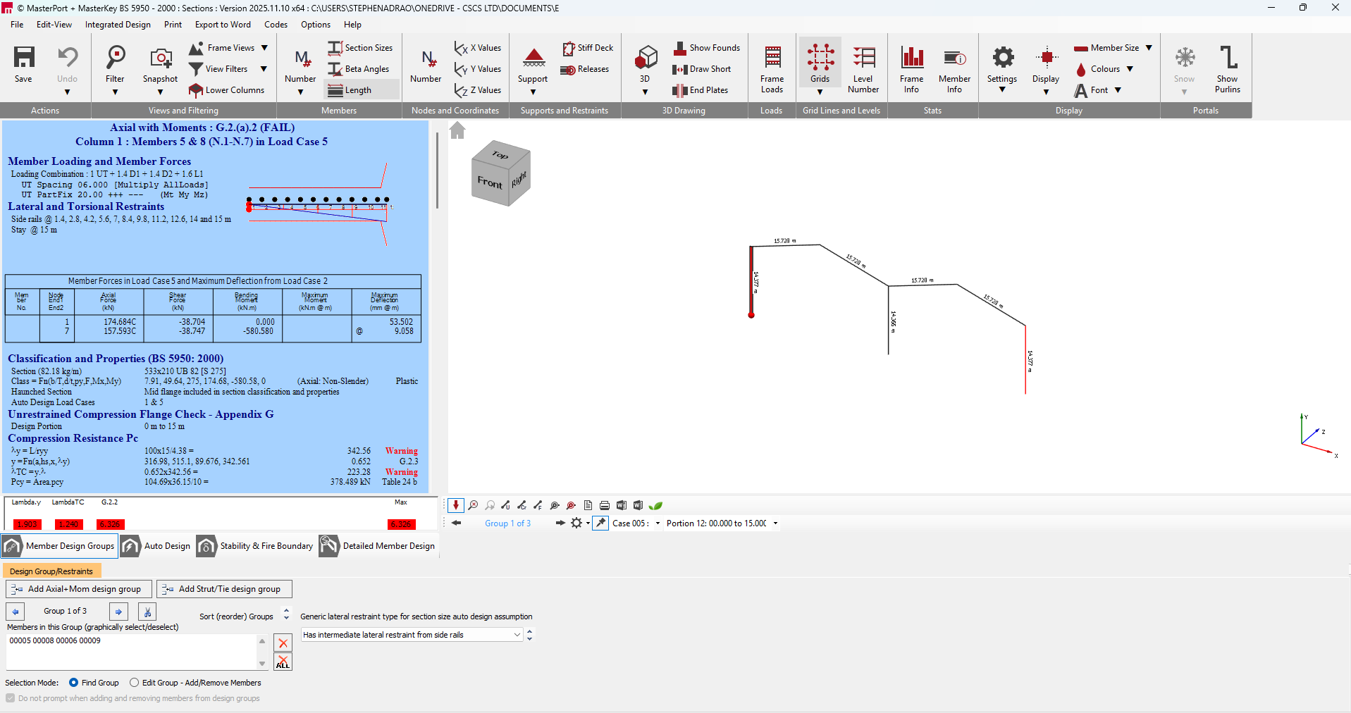 Managing Steel Design Groups in MasterPort | MasterSeries Help