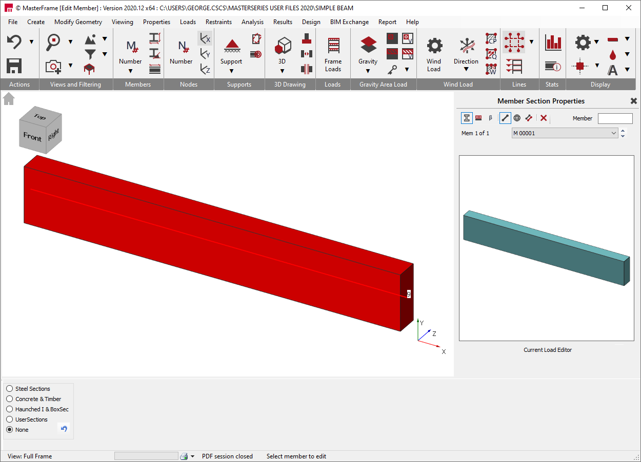 Simple Beam | MasterSeries Help