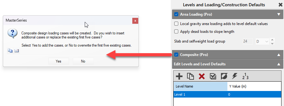 Modelling: Setting up a Composite Frame in MasterFrame | MasterSeries Help