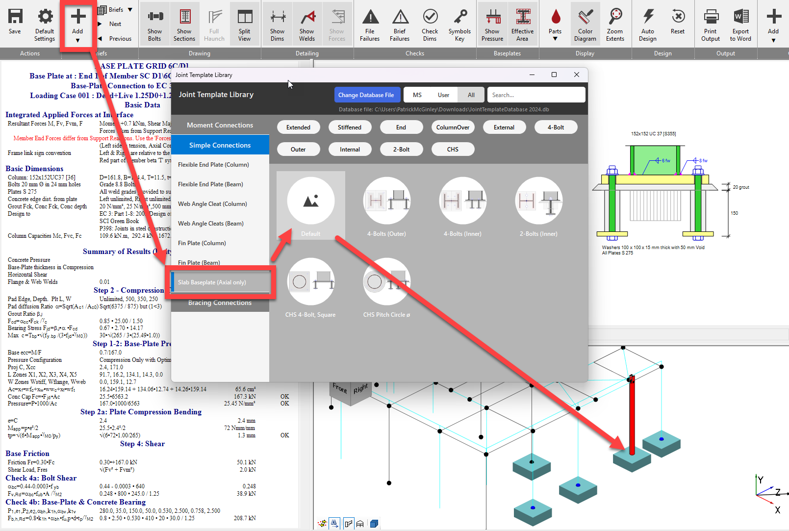 Assigning Steel Connection Briefs to MasterFrame Models | MasterSeries Help