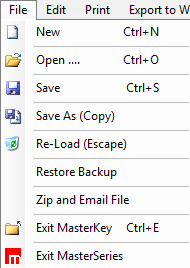 File Menu | MasterSeries Help