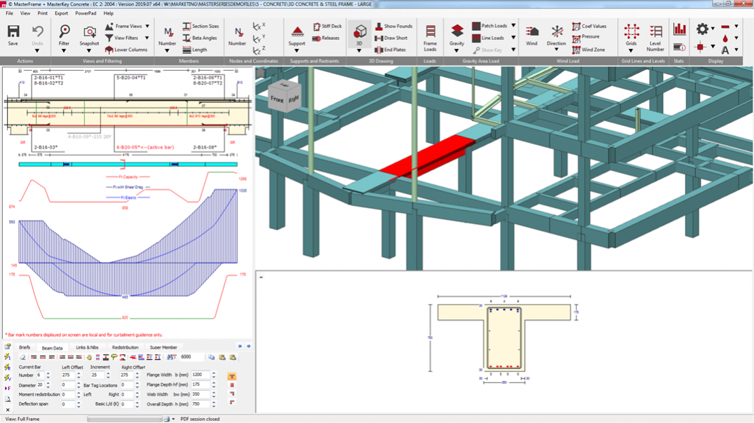 Integrated RC Beam Design (EN1992) | MasterSeries Help