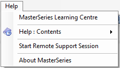 Main Menu Summary | MasterSeries Help