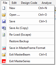 Main Menu Summary | MasterSeries Help