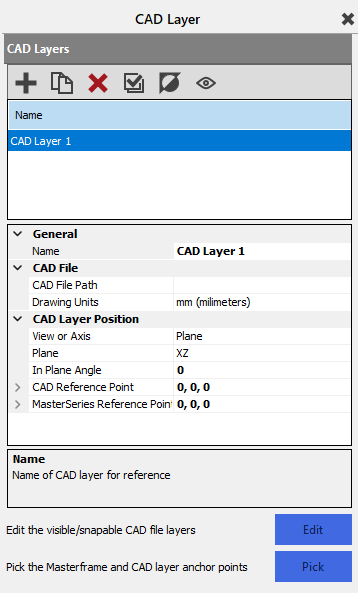 CAD Layer | MasterSeries Help