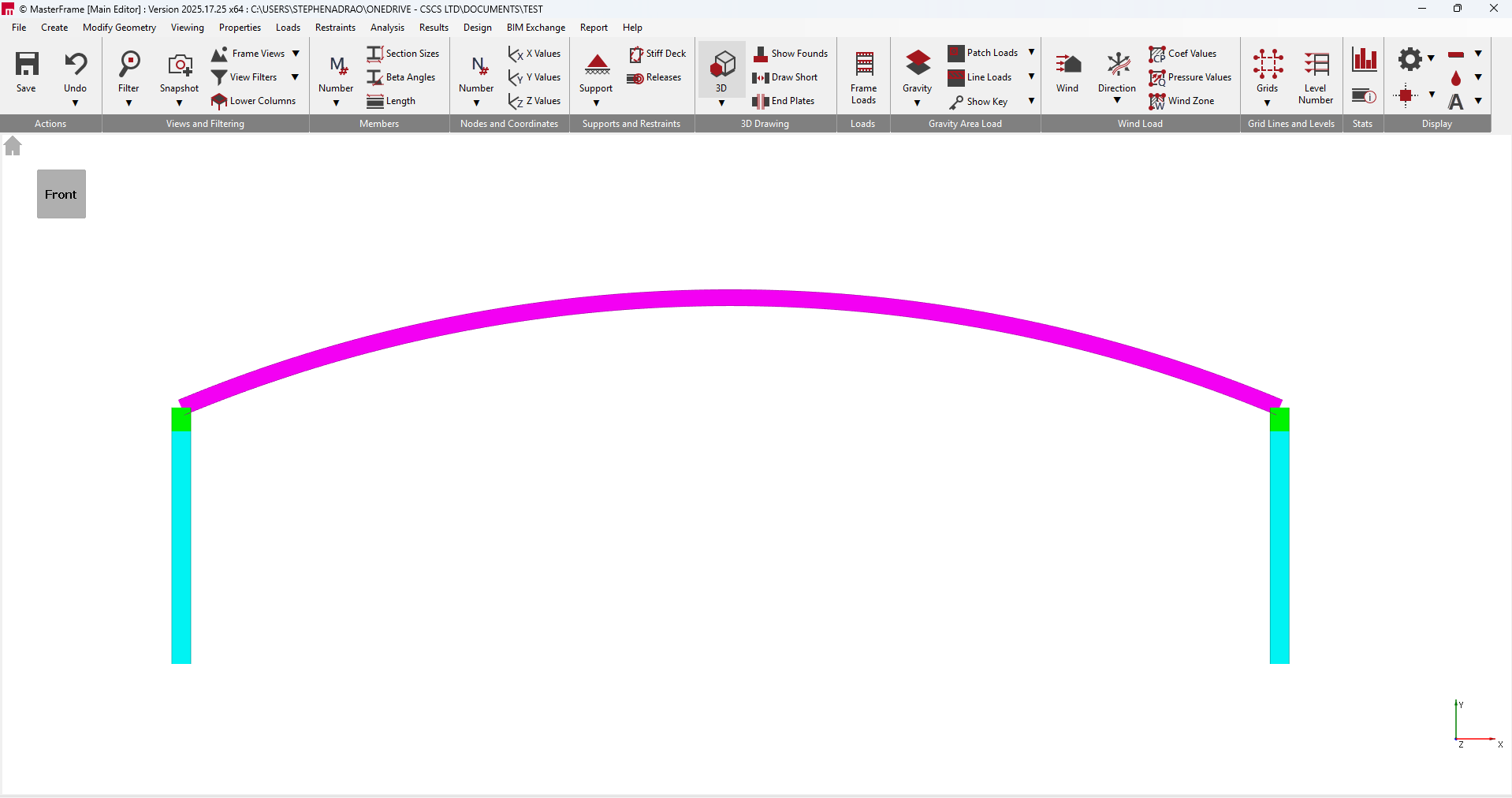 Member Shape Creating Curved Roofs | MasterSeries Help