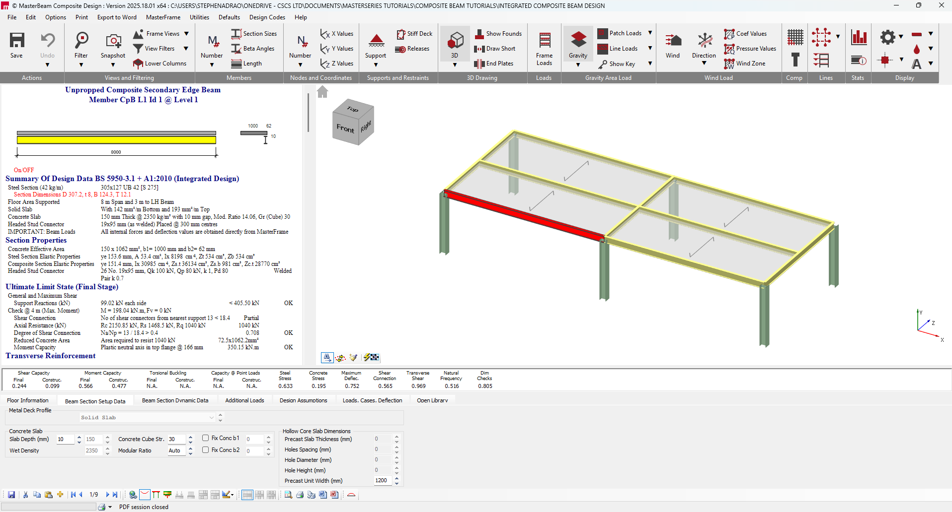 MasterFrame Integrated Composite Design Tutorial | MasterSeries Help